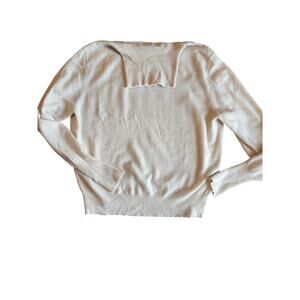 Nili lotan cashmere sweater turtleneck Women large beige quiet luxury minimalist